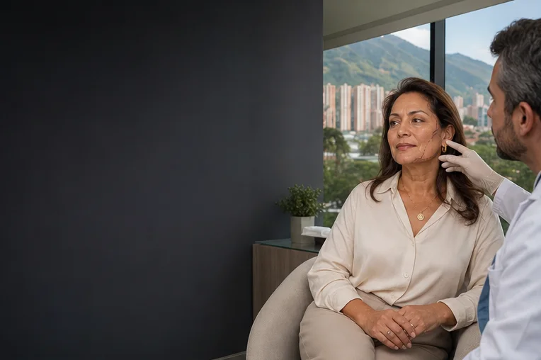 consulta de lifting facial en Medellín con evaluación de mandíbula y cuello